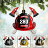 Joycorners Personalized Firefighter's Helmet Flat Acrylic Ornament for Fireman, Axe Firefighter Christmas Ornament for Him 2D Flat LM1811
