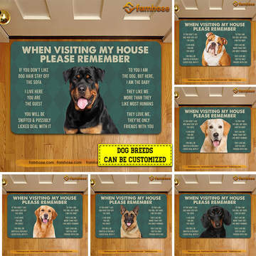 Joycorners Personalized Dog Doormat, Please Remember I Live Here Gift For Dog Lovers, Housewarming Gift, Dog Decor LM0210