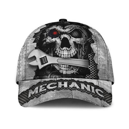 Joycorners Mechanic Skull Metal Pattern 3D Cap