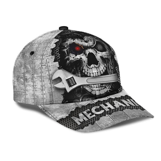 Joycorners Mechanic Skull Metal Pattern 3D Cap