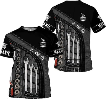 Joycorners Custom Mechanic Shirt with Tools Design, Best Gift for Auto Repair Lovers & Mechanics, Unique Work Shirt for Men PT2609