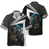 Joycorners Custom Name Mechanic Shirt Grim Reaper Holding Wrench with Thunder Design T Shirt PT2609