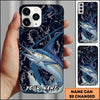 Joycorners Fishing Dark Water Topographic Pattern Personalized Name Phone Case (10 Fish Species)