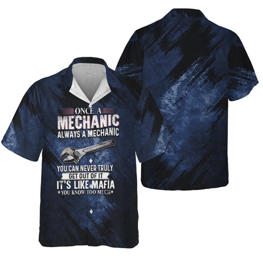 Joycorners Once A Mechanic Always A Mechanic Hawaiian Shirt Funny Printed Vintage Mechanic Unisex Shirt with Color Options PT2609
