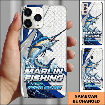 Joycorners Marlin Fishing Phone Case Splash Art Fishing Phone Case Custom Name