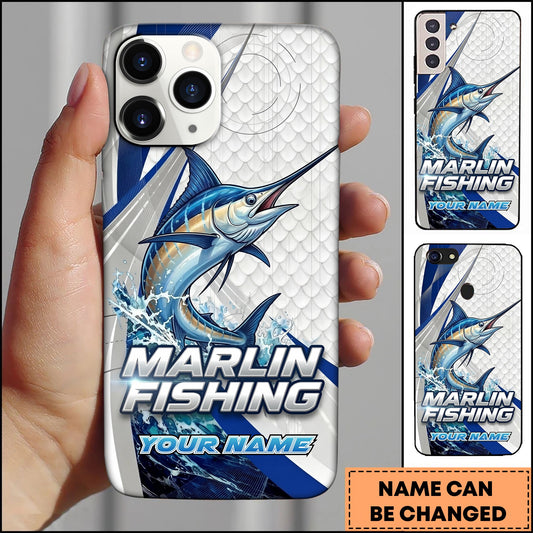 Joycorners Marlin Fishing Phone Case Splash Art Fishing Phone Case Custom Name