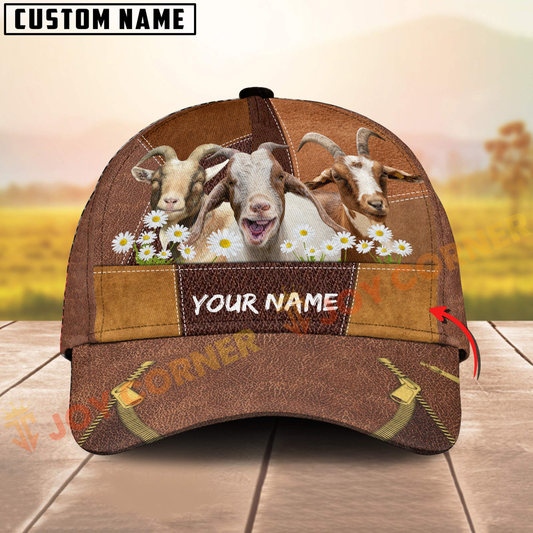 Joycorners Goat Farm Customized Name 3D Cap