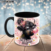 Joycorners Black Angus Cow Bubblegum Flower Glasses Custom Name Mug