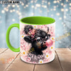 Joycorners Black Angus Cow Bubblegum Flower Glasses Custom Name Mug