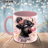 Joycorners Black Angus Cow Bubblegum Flower Glasses Custom Name Mug