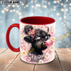 Joycorners Black Angus Cow Bubblegum Flower Glasses Custom Name Mug