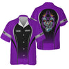 Joycorners Custom Mechanic Shirt, Personalized Work Uniform, Custom Name & Department, Cool Mechanic Graphic Tee, Purple Engine Skull Design PT2609