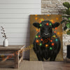 Joycorner Black Angus Cow Christmas Lights 3D Wrapped Canvas