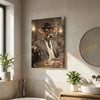 Joycorners Brown Swiss Mafia Style Smoking Cigar Classic Bar Scene Personalized Name Wall Art Canvas