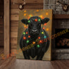 Joycorner Black Angus Cow Christmas Lights 3D Wrapped Canvas