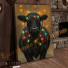 Joycorner Black Angus Cow Christmas Lights 3D Wrapped Canvas