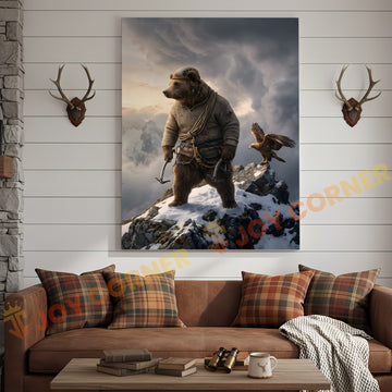 Joycorners Mountain Climber Bear Adventure Eagle Canvas