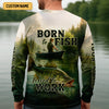 Joycorners Born To Fish Forced To Work Fishing SPF Shirts, Custom Fishing Shirts, Fishing Shirts For Men, Funny Fisherman Gift