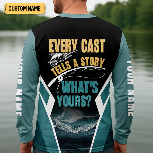 Joycorners Every Cast Tells A Story Mens Fishing Shirts Long Sleeve, SPF Shirt For Men, Fishing Shirts For Men
