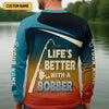 Joycorners Life's Better With A Bobber Fishing UPF Shirts, Men's Fishing Shirts Long Sleeve, Presents For Fishermen