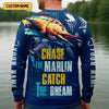 Joycorners Marlin Fishing, Chase The Marlin - Catch The Dream SPF Shirts, Fishing Shirts For Men, Fisherman Gift