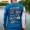 Joycorners Skeleton Fishing Shirts, Where The Sea Meets The Soul, SPF Long Sleeve Shirts, Fishing Shirts For Men