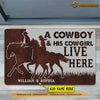 Joycorners Personalized Cowboy Doormat, A Cowboy His Cowgirl Live Here Gift For Horse Lovers, New Home Gift, Housewarming Gift, Horse Decor LM0210
