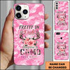 Joycorners Artist Hunting - Pretty In Pink Dangerous In Camo Deer Floral Pink Personalized Name Phone Case