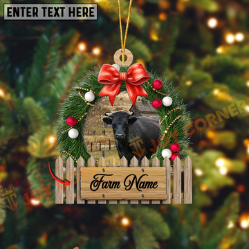 Joycorners Dexter Christmas Wreath Custom Shape Acrylic Ornament