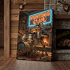 Joycorners Deer Drummer in Hunting Club with Neon Lights Wrapped Canvas