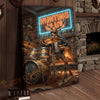 Joycorners Deer Drummer in Hunting Club with Neon Lights Wrapped Canvas