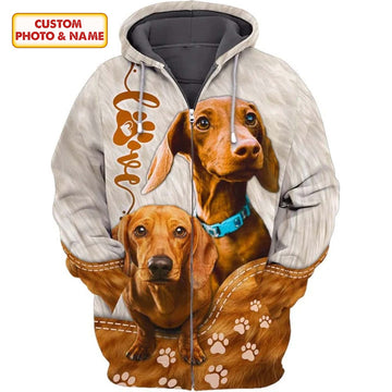 Joycorners Love Dachshund Custom Name And Dog 3D Full Print Shirts