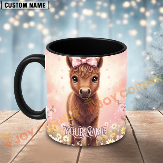 Joycorners Cute Pony Pink Bow Custom Name Mug