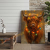 Joycorner Highland Cow Festive Lights 3D Wrapped Canvas