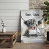 Joycorners Cattle Cow Funny Highland Cow In Bathroom Holding Toilet Paper Personalized Name Canvas
