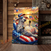 Joycorner Brahman Cow Americana Float Beer Sunglasses 3D Wrapped Canvas