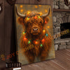 Joycorner Highland Cow Festive Lights 3D Wrapped Canvas