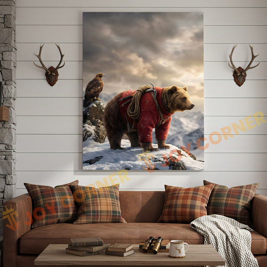 Joycorners Alpine Explorer Bear Snow Mountain Canvas