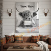 Joycorners Cattle Cow Funny Highland Cow In Bathroom Holding Toilet Paper Personalized Name Canvas