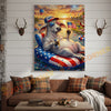 Joycorner Brahman Cow Americana Float Beer Sunglasses 3D Wrapped Canvas