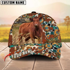 Joycorners Sunflower Western Cowhide Personalized Name 3D Hat