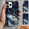 Joycorners Fishing Dark Water Topographic Pattern Personalized Name Phone Case (10 Fish Species)