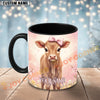 Joycorners Cute Jersey Calf Pink Bow Personalized Mug