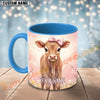 Joycorners Cute Jersey Calf Pink Bow Personalized Mug
