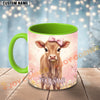 Joycorners Cute Jersey Calf Pink Bow Personalized Mug