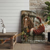 Joycorner Brown Horse With Santa Claus Christmas Scene 3D Wrapped Canvas