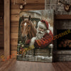 Joycorner Brown Horse With Santa Claus Christmas Scene 3D Wrapped Canvas