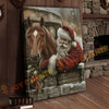Joycorner Brown Horse With Santa Claus Christmas Scene 3D Wrapped Canvas