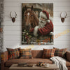 Joycorner Brown Horse With Santa Claus Christmas Scene 3D Wrapped Canvas