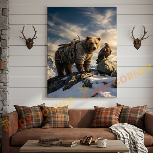 Joycorners Epic Mountain Bear Explorer Wilderness Canvas